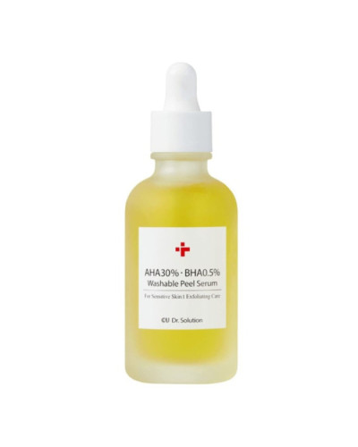  Пилинг-сывороткаCU SKIN Dr. Solution AHA 30% BHA 0.5% Washable Peel Serum  с AHA 30% и BHA 0,5% кислотами