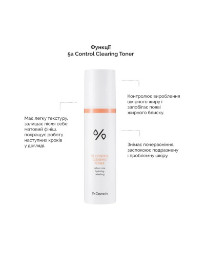 Dr.Ceuracle 5α Control Clearing Toner Себорегулюючий тонер для обличчя «5-альфа контроль»