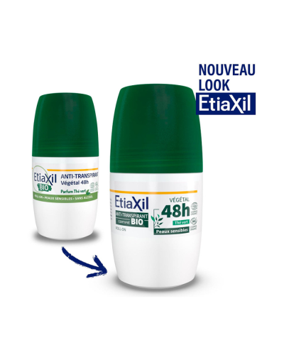 Etiaxil Bio Antiperspirant 48h Roll-On Green Tea, антиперспирант органический шариковый с ароматом зеленого чая, 50 мл