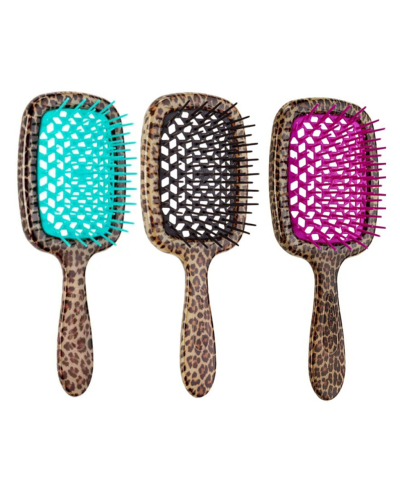Щетка леопардовая Janeke Superbrush SP230 MAC для расчесывания, укладки и сушки волос с перфорированным основанием