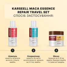 Karseell Collagen Hair Treatment Дорожный Набор для Волос — Шампунь, Кондиционер, Маска