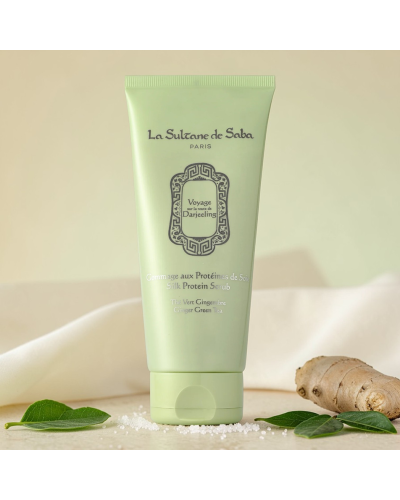 Скраб для Тіла Шовковий «Зелений Чай з Імбиром» La Sultane de Saba Voyage Darjeeling Silk Protein Scrub Ginger Green Tea 200 мл