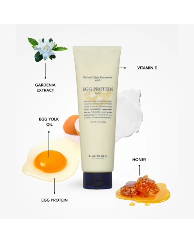 Маска Яєчний протеїн Lebel Natural Hair Treatment Egg Protein для зміцнення не сильно пошкодженої структури волосся, 140 г