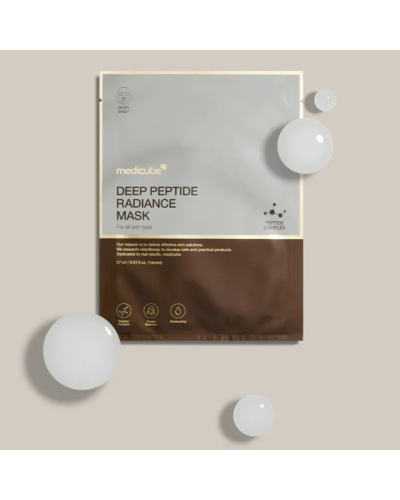 Корейская тканевая пептидная маска Medicube Deep Peptide Radiance Mask для упругости, увлажнения и сияния кожи 1 шт