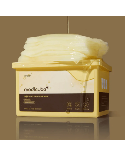 Корейские тканевые маски Medicube Deep Vita C Daily Quick Mask для сияния и выравнивания тона 30 шт