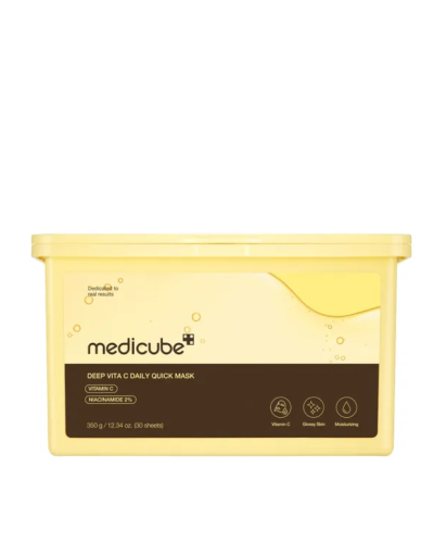 Корейские тканевые маски Medicube Deep Vita C Daily Quick Mask для сияния и выравнивания тона 30 шт