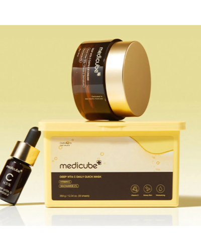 Корейские тканевые маски Medicube Deep Vita C Daily Quick Mask для сияния и выравнивания тона 30 шт