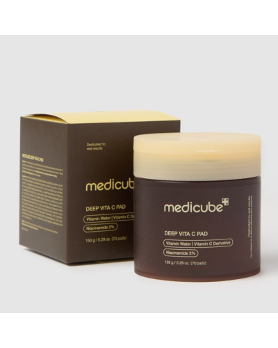 Корейські тонер-пади Medicube Deep Vita C Pad для освітлення, пост-акне та вирівнювання тону 70 шт