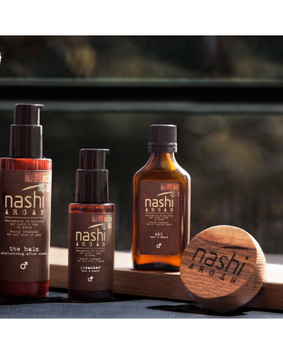 Щітка для бороди з натуральною щетиною Nashi Argan MEN LINE Beard Brush