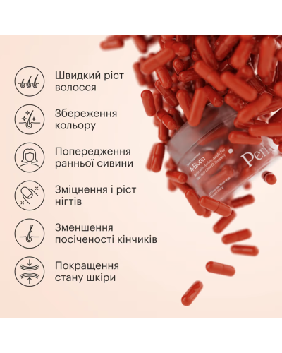 Биотин с аминокислотами для волос Perla Helsa A-Biotin 60 капсул