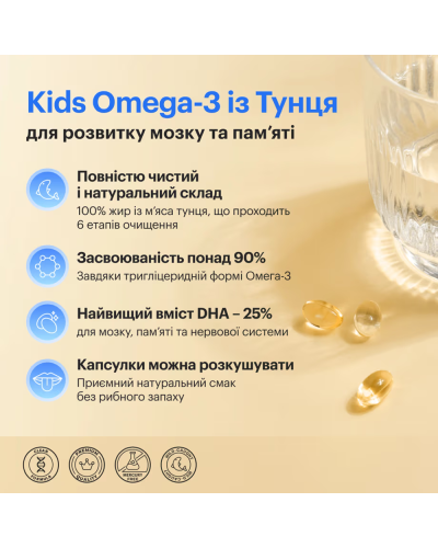 Омега-3 для дітей Perla Helsa Kids Omega-3 Tuna 120 капсул