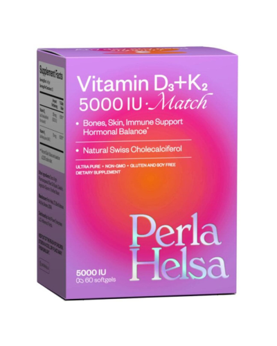 Витамин D3 из K2 для иммунитета, костей и сердца Perla Helsa Vitamin D3 + K2 Match 5000 IU