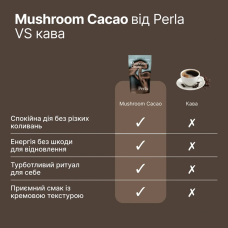 Perla Helsa Mushroom Cacao функціональний какао з грибами 175 г