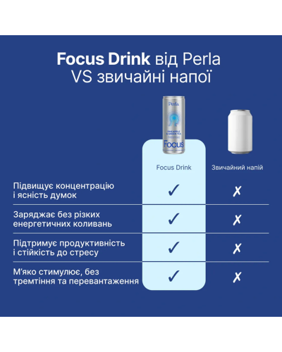 Напиток Perla Helsa Focus Drink для фокуса и энергии x4 шт