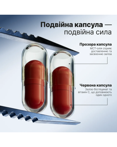 Ліпосомальне залізо Perla Helsa Liposomal Iron з вітаміном C та MCT 60 капсул