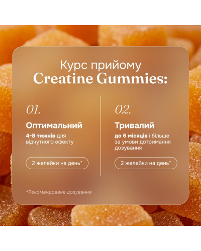 Жувальні вітаміни з креатином Perla Helsa Creatine Gummies для сили, витривалості та відновлення 60 шт