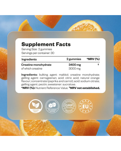 Жувальні вітаміни з креатином Perla Helsa Creatine Gummies для сили, витривалості та відновлення 60 шт