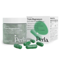 Perla Helsa Triple Magnesium – Диетическая Добавка Магний 3 форм + L-теанин + B6, 60 капсул
