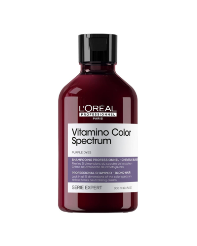Фиолетовый шампунь против жёлтых оттенков L'Oréal Professionnel  Vitamino Color Spectrum Purple Dyes Shampoo 300 мл