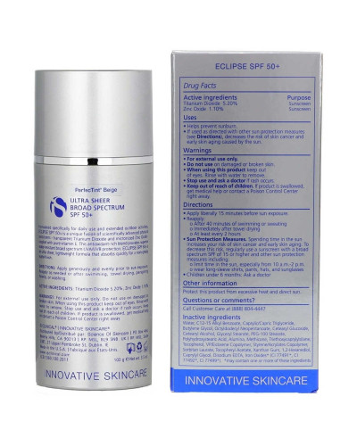 IS CLINICAL Eclipse SPF 50+ PerfecTint Beige, Крем сонцезахисний бежевий, 100 г