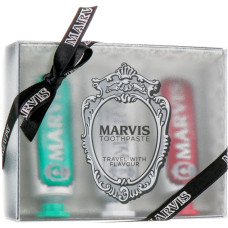 Marvis, Набір "Travel With Flavour"- Класична, Відбілююча, Кориця, 3x25мл