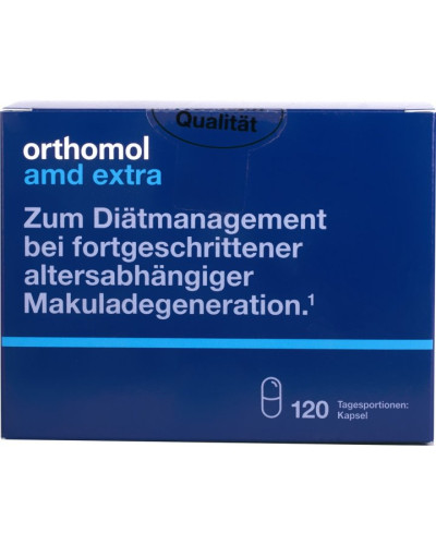 Orthomol AMD Extra  Вітаміни та мінерали для очей (для літніх людей, відновлення зору) 120 капсул
