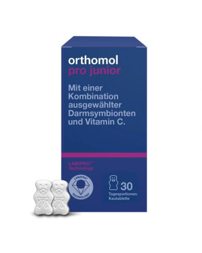 Orthomol Pro Junior жувальні ведмедики для підтримки дитячого кишечника 30 днів