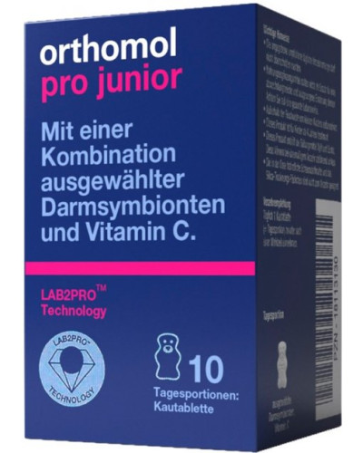 Orthomol Pro Junior жевательные мишки для поддержки детского кишечника 10 дней