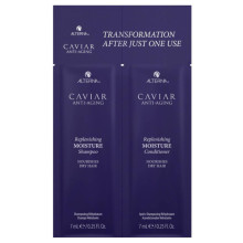 Alterna Caviar Anti-Aging Replenishing Moisture Duo Packettess Shampoo + Conditioner, набор для увлажнения волос, 2x7,4 мл