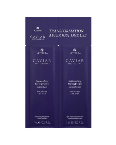 Alterna Caviar Anti-Aging Replenishing Moisture Duo Packettess Shampoo + Conditioner, набір для зволоження волосся , 2x7,4 мл