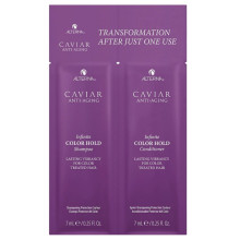 Alterna Caviar Anti-Aging Infinite Color Hold Duo Packettess Shampoo + Conditioner, набір для збереження кольору фарбованого волосся, 2x7 мл