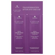 Alterna Caviar Anti-Aging Infinite Color Hold Duo Packettess Shampoo + Conditioner, набор для сохранения цвета окрашенных волос, 2x7 мл