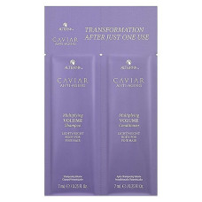 Alterna Caviar Anti-Aging Multiplying Volume Duo Packettess, шампунь и кондиционер мини для придания объема с экстрактом черной икры без сульфатов, 2*7,4