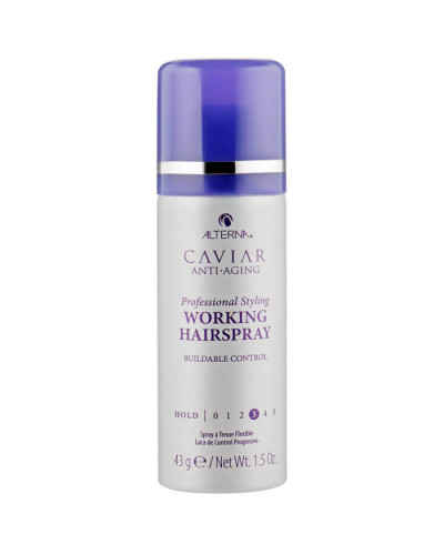 Alterna Caviar Anti-Aging Professional Styling Working Hairspray, спрей для волосся з екстрактом чорної ікри без сульфатів, mini 43 мл