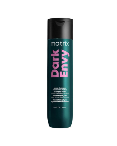 Matrix Dark Envy Green Shampoo, шампунь для нейтрализации нежелательных красных полутонов волос оттенков брюнет, 300мл