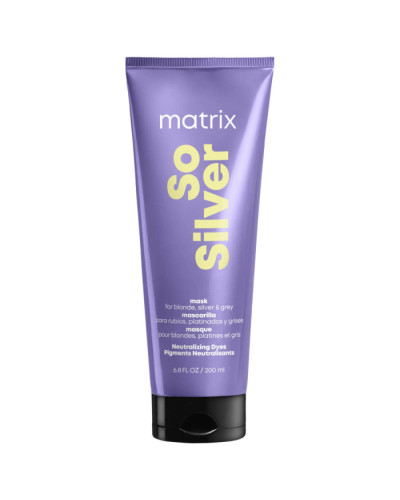 Matrix So Silver Mask, маска для нейтрализации нежелательных желтых полутонов волос оттенков блонд, 200 мл