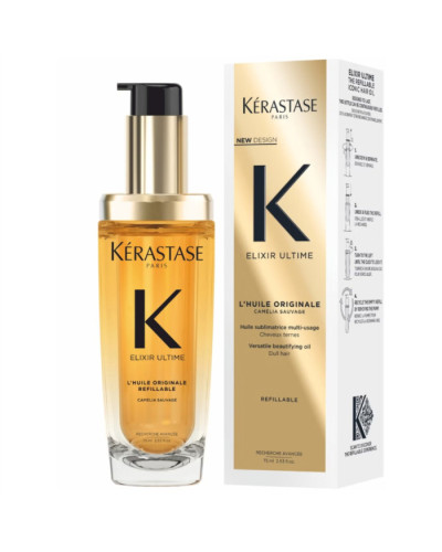 Kerastase Elixir Ultime L'huile Originale Refillable, універсальна олійка-концентрат для тьмяного волосся, 75 мл