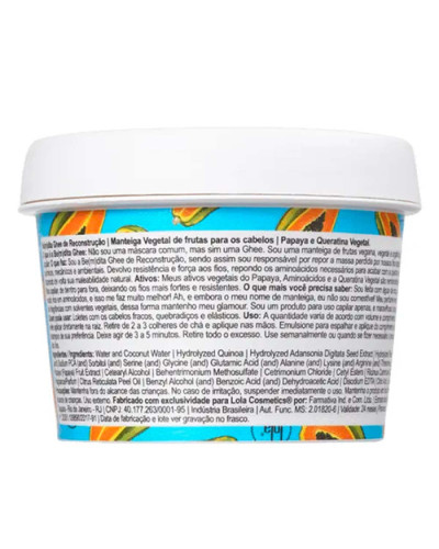 Lola from Rio Be(m)dita Ghee Reconstrucao Papaya e Queratina Vegetal Mask, маска для реконструкции волос, 100 г