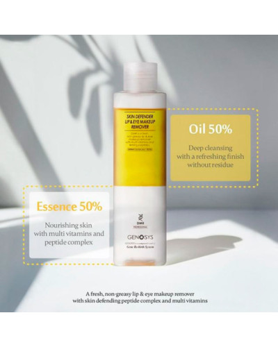 Genosys Skin Defender Lip&Eye Makeup Remover, средство для снятия макияжа с глаз и губ, 200 мл