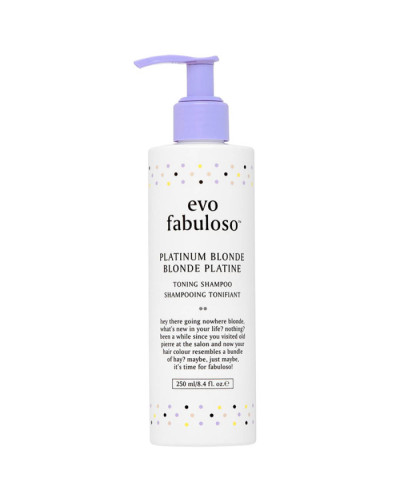Evo Fabuloso Platinum Blonde Toning Shampoo, интенсивный тонирующий шампунь-уход платинум блонд, 250 мл