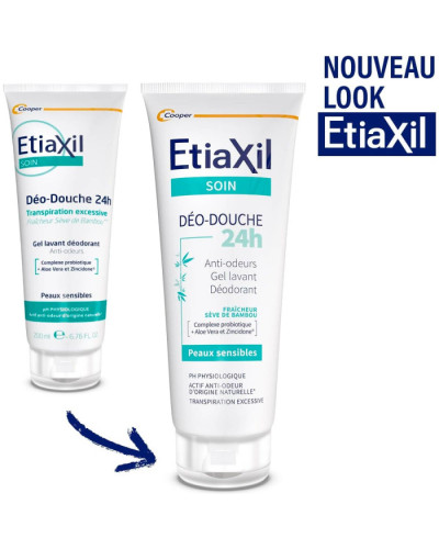 Etiaxil Care Deo-Douche Protection 24h Deodorant Shower Gel Bamboo Tube, гель-дезодорант для душу з пробіотиком бамбуковий, 200 мл