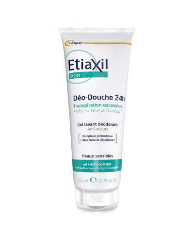 Etiaxil Care Deo-Douche Protection 24h Deodorant Shower Gel Bamboo Tube, гель-дезодорант для душу з пробіотиком бамбуковий, 200 мл