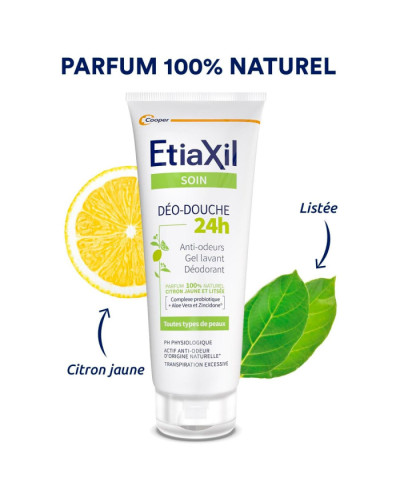 Etiaxil Care Deo-Douche Protection 24h Deodorant Shower Gel Citrus Tube, гель-дезодорант для душу з пробіотиком цитрусовий, 200 мл