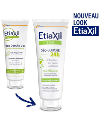 Etiaxil Care Deo-Douche Protection 24h Deodorant Shower Gel Citrus Tube, гель-дезодорант для душу з пробіотиком цитрусовий, 200 мл