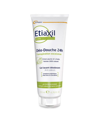 Etiaxil Care Deo-Douche Protection 24h Deodorant Shower Gel Citrus Tube, гель-дезодорант для душу з пробіотиком цитрусовий, 200 мл