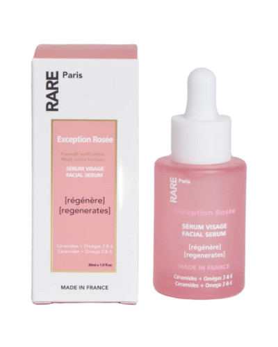 RARE Paris Exception Rosée Regenerating Face Serum, восстанавливающая сыворотка для лица с церамидами, омега 3 и 6, 30 мл