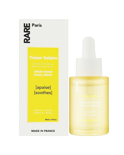 RARE Paris Trésor Solaire Soothing Face Serum, успокаивающая сыворотка для лица с витамином E и экстрактом арники, 30 мл