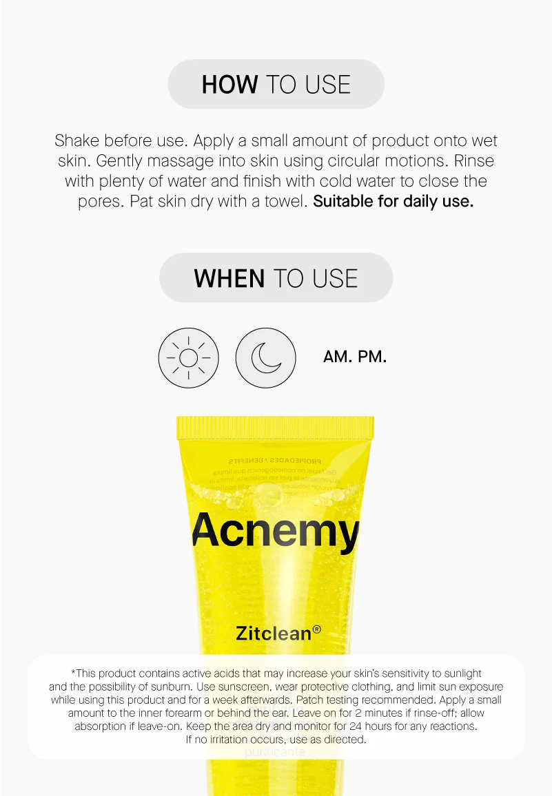 Очищувальний гель для обличчя Acnemy Zitclean Purifying Cleansing Gel