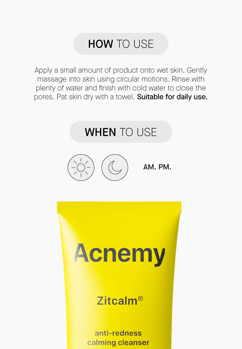 Заспокійливий очищувальний гель Acnemy Zitcalm Anti-Redness Calming Cleanser
