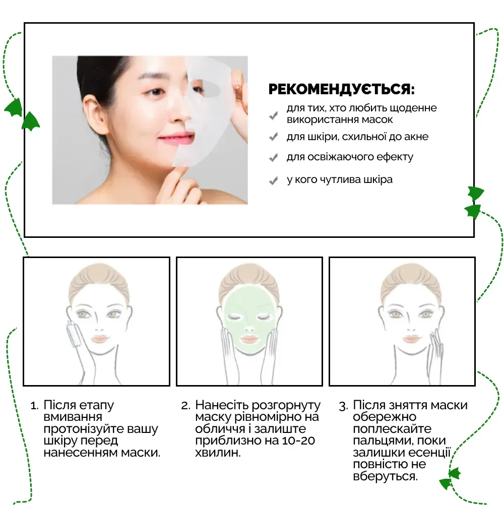 Dr.Ceuracle Tea Tree Purifine Soothing Mask Заспокійлива маска з екстрактом чайного дерева 1 шт